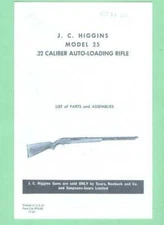 J.C. Higgins Model 25 Owners Manual Reproduction