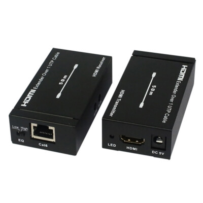 C02D HDMI Extender (Sender And Receiver) Over Single RJ45 Cat5e Cat6 Cable 50M
