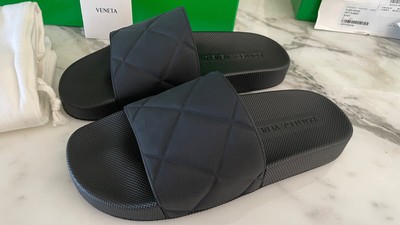 Bottega veneta slides size 9 Leather sandals Bottega Veneta Black size 9 US in Leather  main image 3