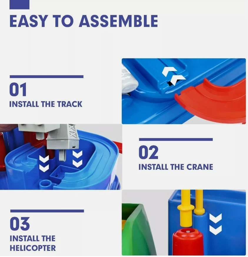 Car Toddler Toys Race Tracks Ambulance Magnet Airplanes for 3-8 Year Boys Gifts - Image 3 of 4