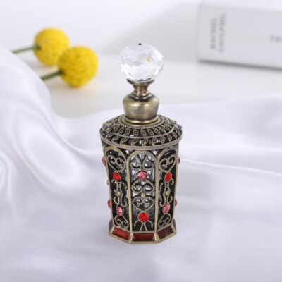 12ml Vintage Perfume Bottles Hollow-out Glass Crystal Essential Oil  Containers