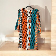 Newbury Kustom USA Lightweight Colorful Dress Cold Shoulder Sleeve Mini Size S