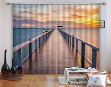 3D Sunset Pier Sea ZHUA2862 Photo Curtain Window Blockout Fabric Amy 2023