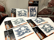 Lot of 6 - Pirate Skull with Crossed Swords  Flying Faded Flag Temporary Tattoo