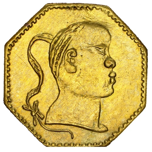 POP 3! RARE 1881 CALIFORNIA GOLD, CHINESE HEAD / NGC AU R-8