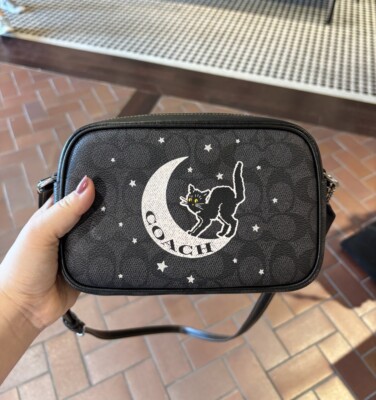 NWT Coach Halloween Jamie with Black Cat Print CY349