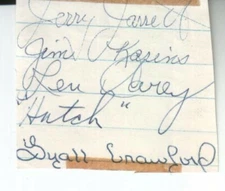 Lyall Crawford & 4 Others Autographed Page Entertainer / I Made A Splash