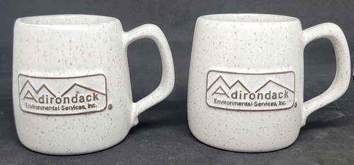 (2) VINTAGE ONION RIVER POTTERY SPECKLED ADIRONDACK ENVIRONMENTAL COFFEE MUGS