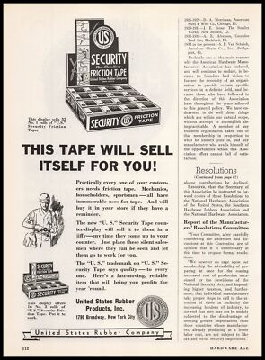 1935 United States Rubber New York Security Friction Tape Store Display Print Ad