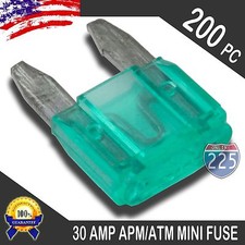 200 Pack 30A Mini Blade Style Fuses APM/ATM 32V Short Circuit Protection Fuse US