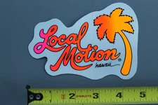 LOCAL MOTION Hawaii Clear Orange Fade Palm Tree 80's LM2 Vintage Surfing STICKER