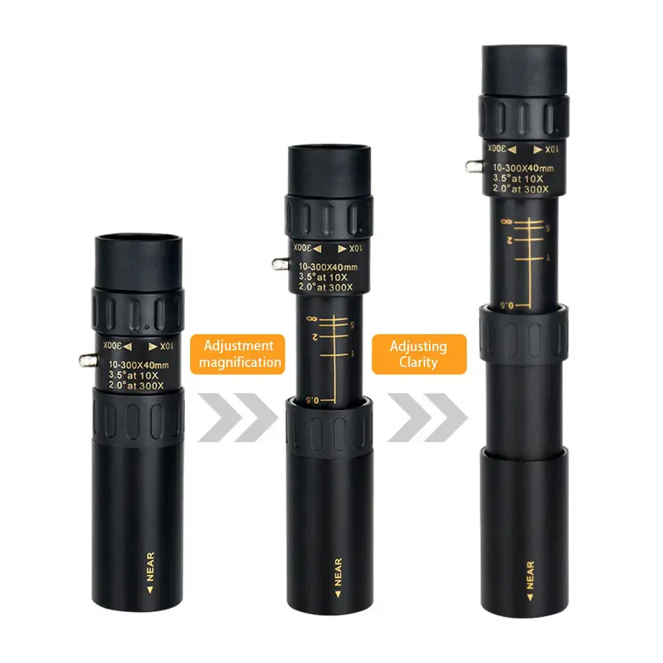 10-300X Zoom HD Powerful Binoculars Long Range Portable Telescope Monocular - Image 2 of 4