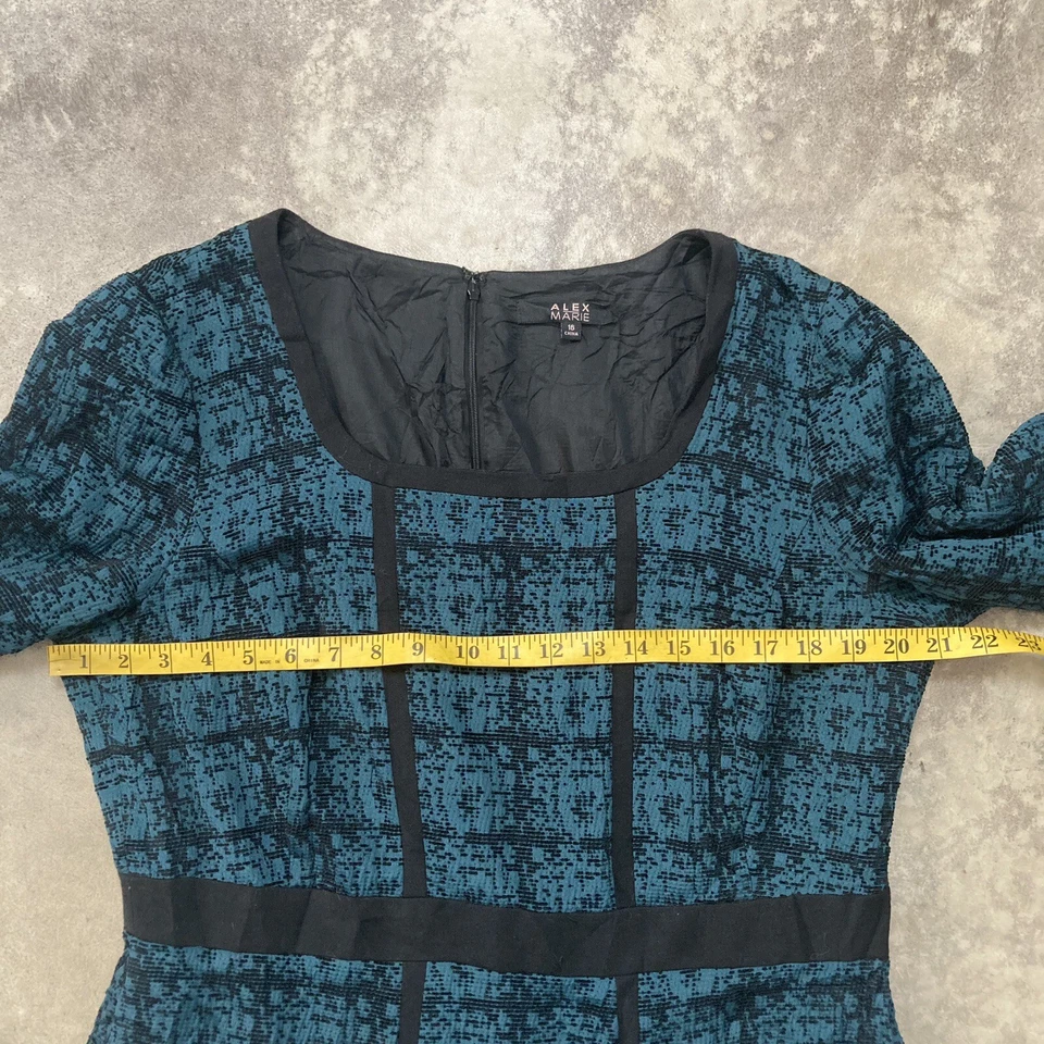 Vestido Alex Marie Mujer Talla 16 Bailey Color Harbor Sound Cuello Redondo Azul Negro Foto 2 de 4