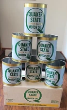 Vintage 1 Gallon Quaker State Super Blend Motor Oil Metal 6 Can Case Oil City