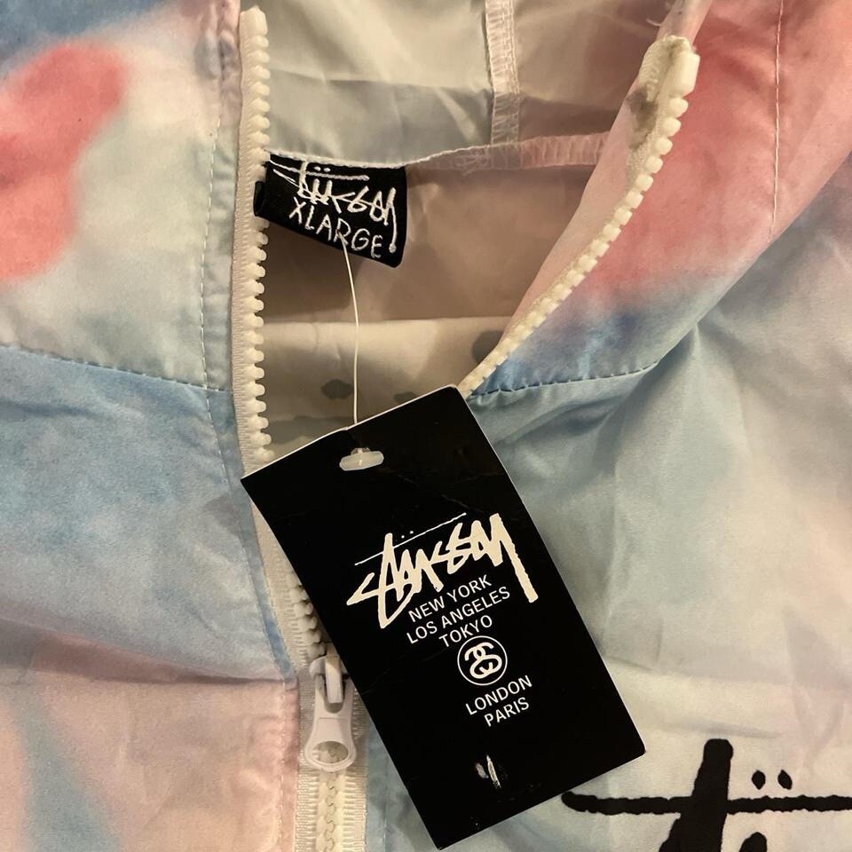 Stussy 90s Vintage Logo Full Zip Windbreaker Sz XL Cotton Stussy 90s Vintage Logo Full Zip Windbreaker Sz XL Cotton
