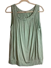 THE LOFT LIGHT GREEN SLEEVELESS BLOUSE FOR WOMEN SIZE LARGE