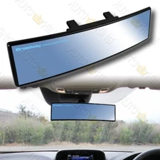 UNIVERSAL CONVEX 240MM WIDE BROADWAY BLUE TINT INTERIOR CLIP ON REAR VIEW MIRROR