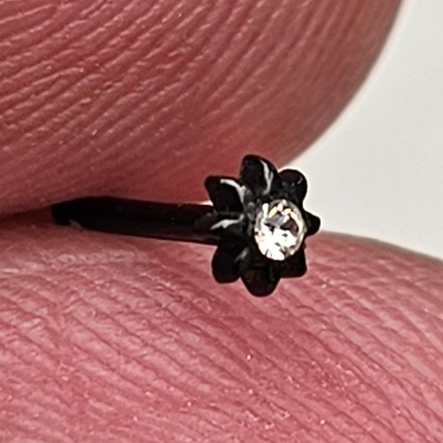 Borchia naso sole nero cristallo zirconi zirconi zirconi 18 g (1 mm) estremit... - Foto 10 di 24