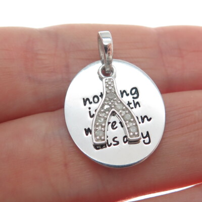 925 Sterling Silber Diamant Nichts ist mehr wert als dieser Tag Querlenker Anhänger