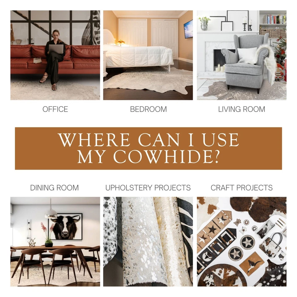 Alfombra de cuero de vaca brasileña real a rayas grises - talla 6 x 6-7' Foto 4 de 4