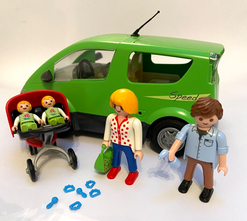 Pièce Playmobil : Toit Et Rétroviseurs Pour Véhicule Familial Vert N°4144 - Occasion état D'usage