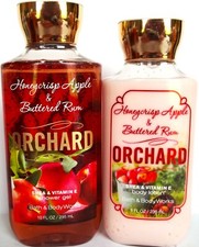 Bath Body Works HONEYCRISP APPLE BUTTERED RUM Shower Gel  Lotion, NEW x 2