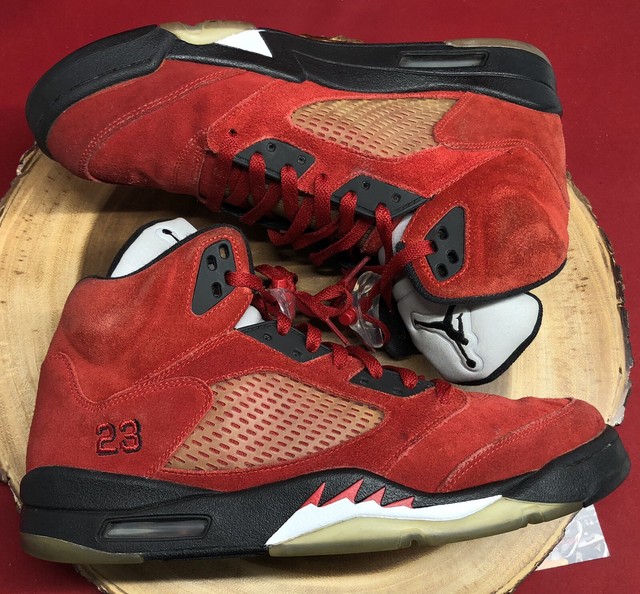 jordan 5 retro dmp raging bull red suede