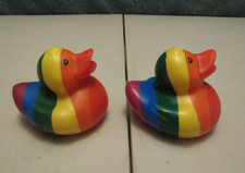 2 x Collectible Rainbow Rubber Duck Toy- Jeep Duck- Bath Toy