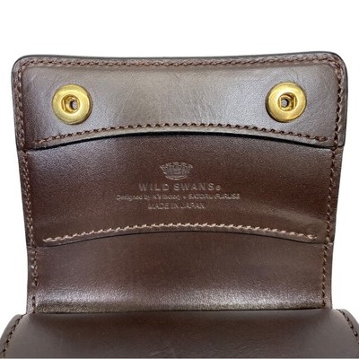 WILDSWANS kf-003 Wallet Bifold Compact Wallet Blue Grain Leather 