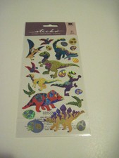 Scrapbooking Crafts Stickers Sticko Dinosaurs T-Rex Shiny Eggs Tracks Bronto D 