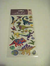 Scrapbooking Crafts Stickers Sticko Dinosaurs T-Rex Shiny Eggs Tracks Bronto (D)