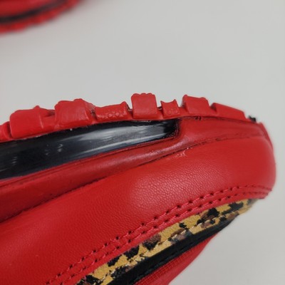 Nike air max 97 red shop leather & leopard print