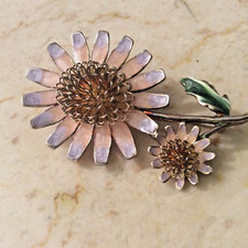 Weiss Enamel Flower Brooch Vintage