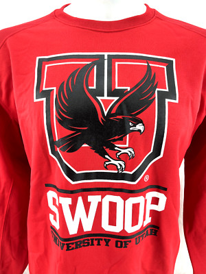 NEW University of Utah Swoop Badger Red Sport Crew Neck Sweatshirt Men's L