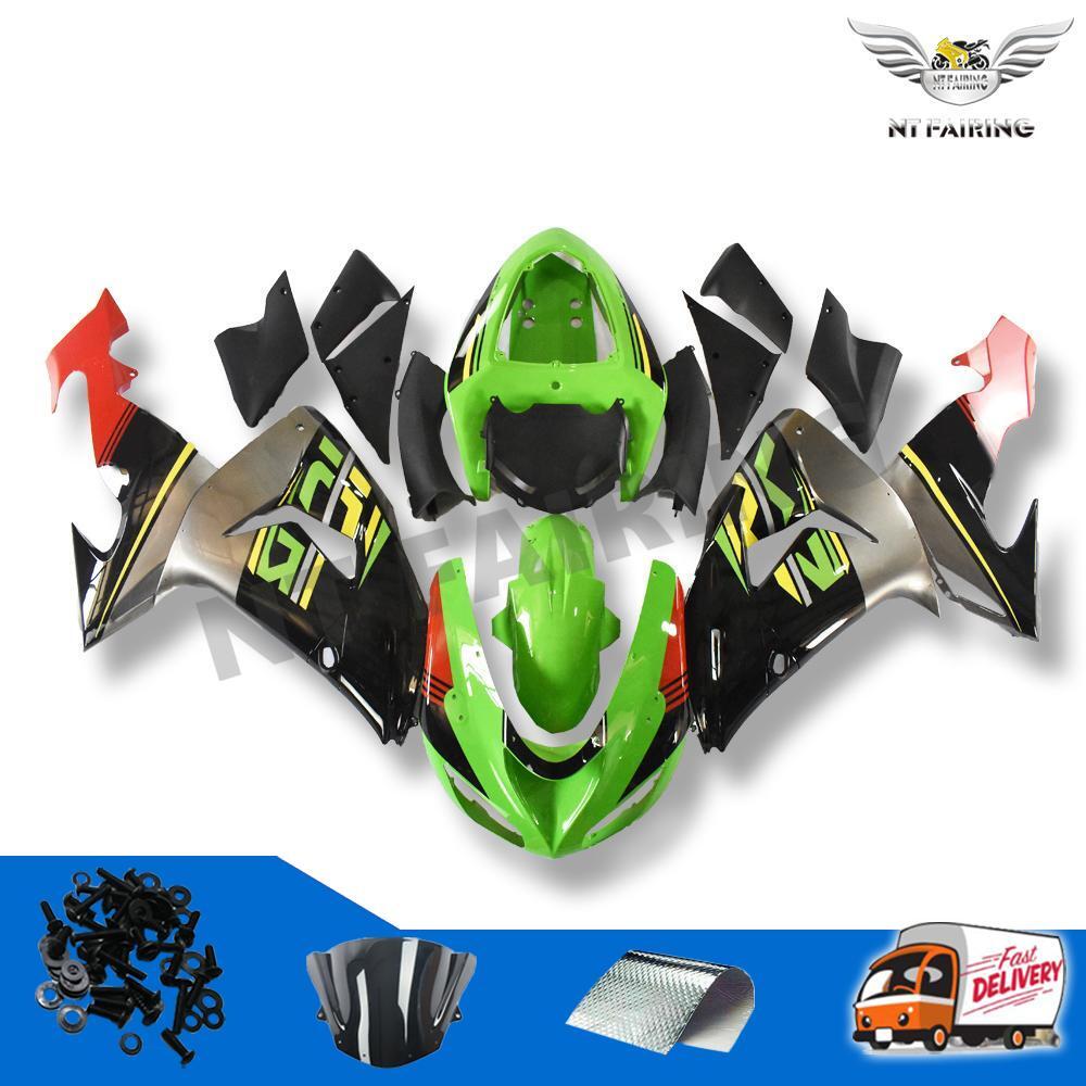 Injection Green Black Plastic Fairing Fit for Kawasaki ZX10R Injection Green Black Plastic Fairing Fit for Kawasaki ZX10R