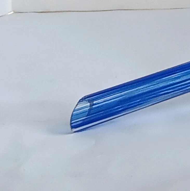 Globo de rega de plantas de vidro Art Deco – Azul e branco – soprado à mão – 11,5” - Imagem 3 de 4