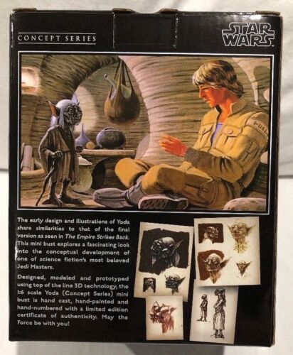 SDCC 2018 GG exclusivo: Star Wars - Yoda McQuarrie concepto mini busto, sin usar y en caja - Imagen 4 de 7