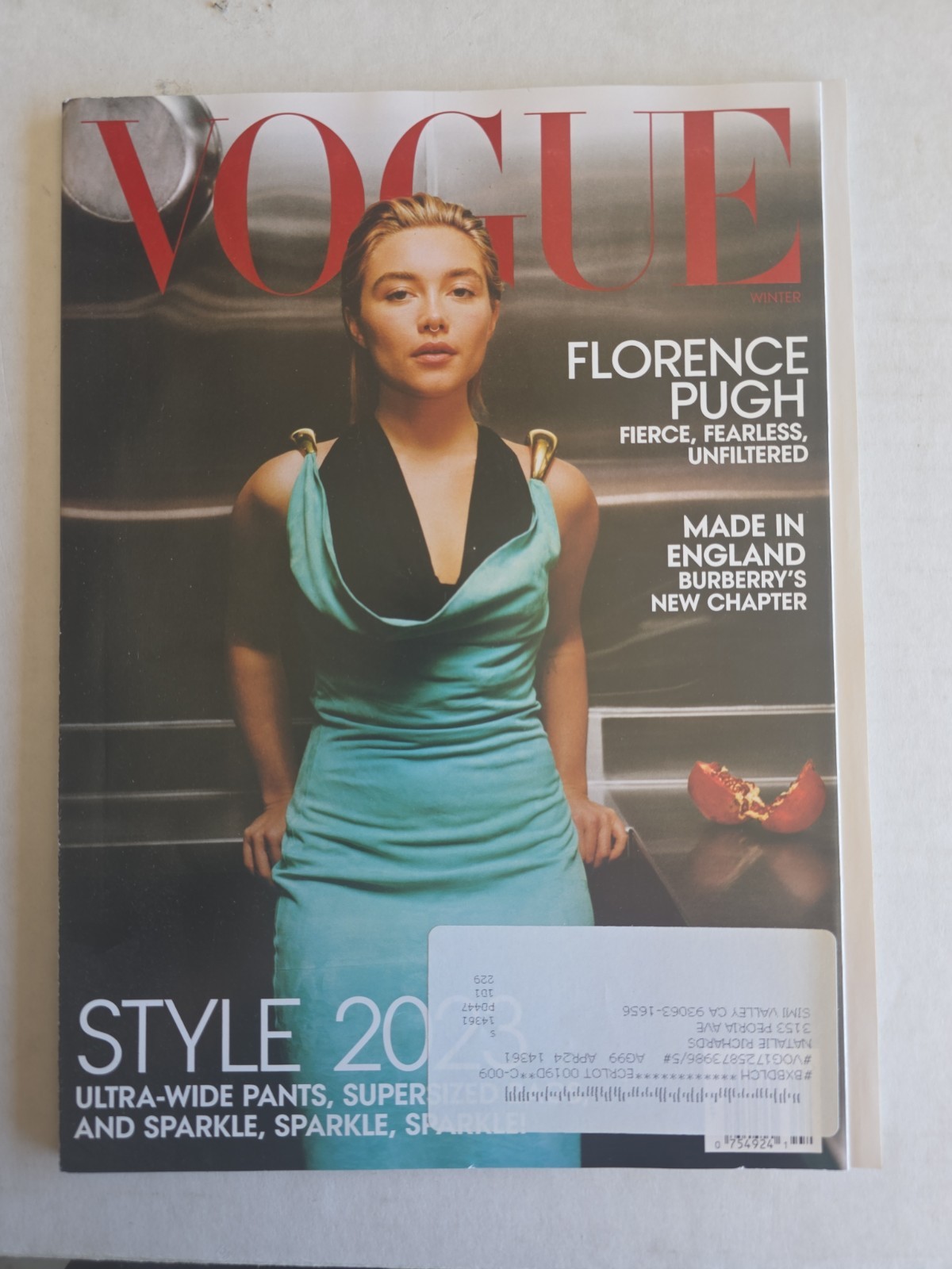 Vogue magazine - winter 2023 - florence pugh