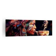 Quadro su Tela 160x50cm Sciamano Indiano Ayahuasca Stampe Immagini Quadri Murale