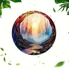 1pc 2D 2D Flat Surface, 8x8inch Piece Aluminum Round Decorative Plate- Magical F