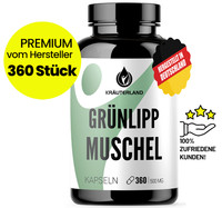 KrÄUterland GrüNlippmuschel 360 Kapseln, Gelenke, 3,2% Glykosaminoglykane