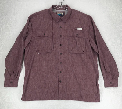Magellan Fish Gear Shirt Size 2XL Relaxed Fit Roll Tab Sleeve Vented Mauve