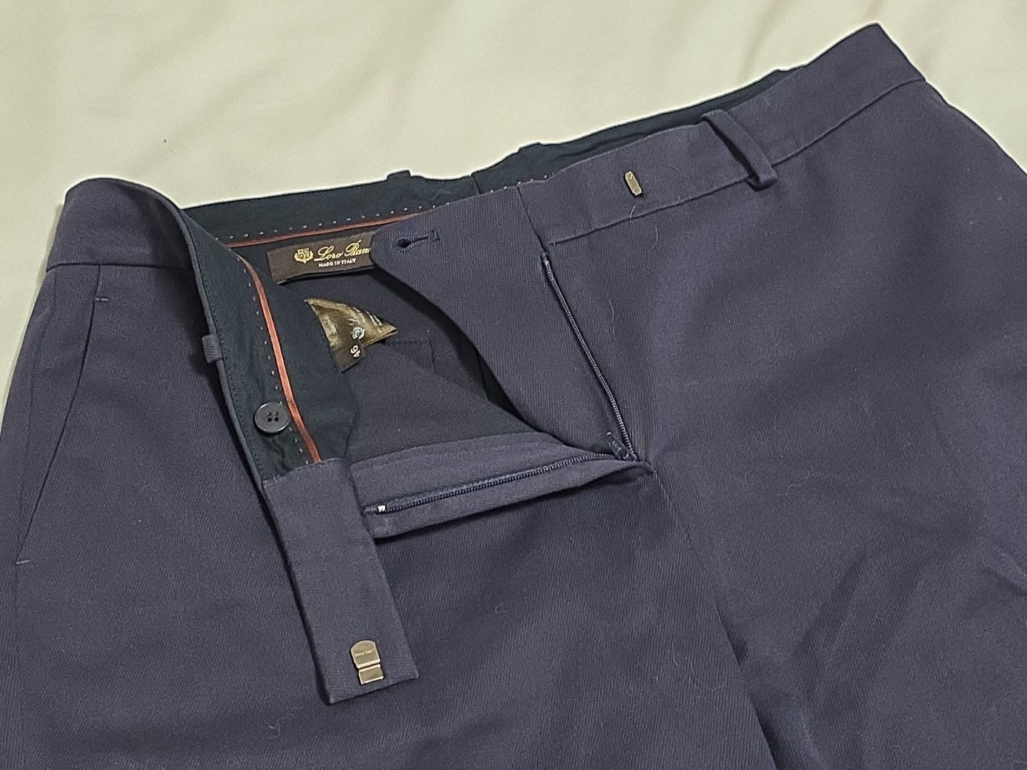 Loro Piana Italy Women's Navy Blue Luxury Dress Chino Pants SZ 46 W34×L29