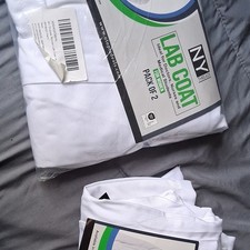 NY Threads Pack of 2 Lab Coats White XS Women Long Sleeve Professional Medical