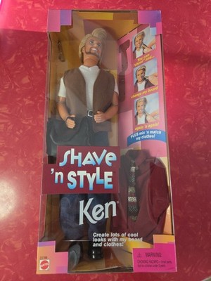 Vintage SHAVE  N STYLE KEN Color Change Beard 1999 Barbie Mattel 23788 NRFB NEW