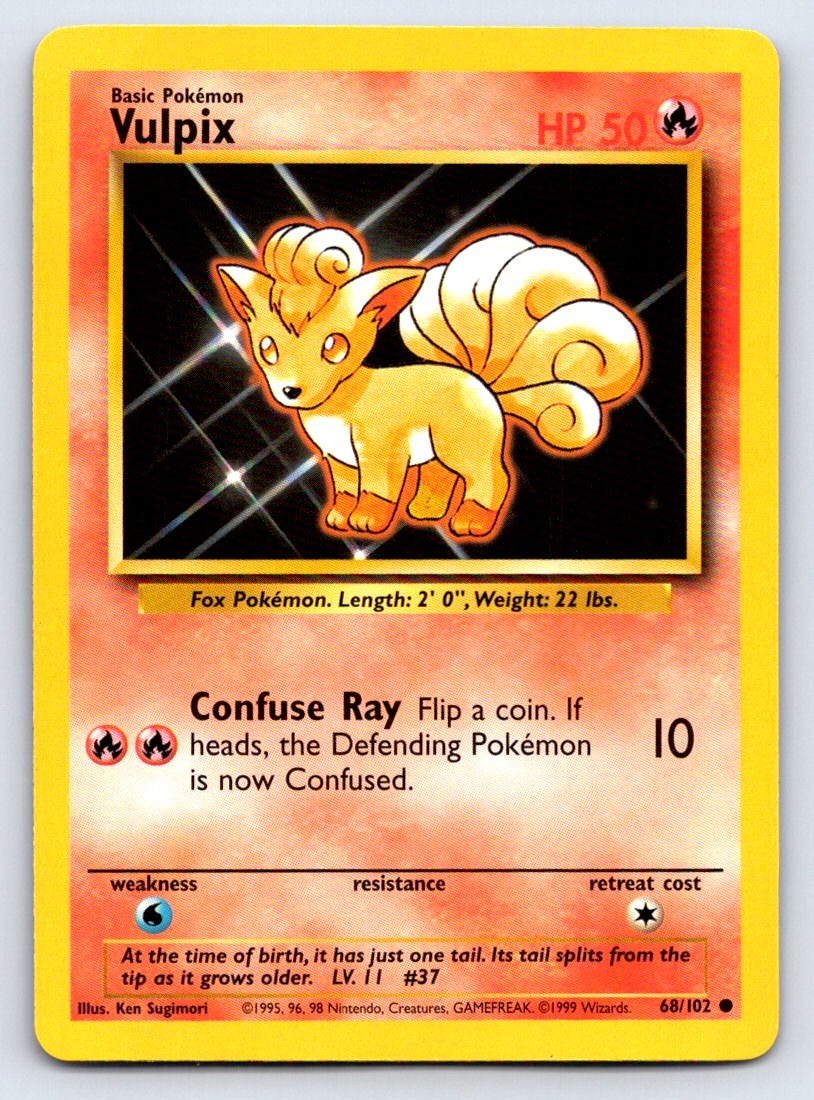 Vulpix Common Base Set 068/102 NM