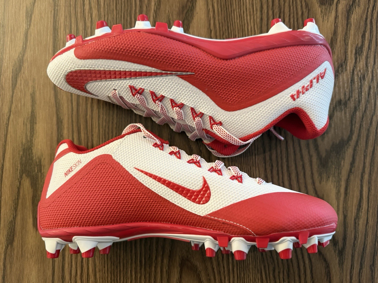 Size 11.5 Nike Alpha Pro 2 TD Low Football Cleats Red/White 719930-166 NEW