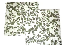 VICTORIA CLASSICS GREEN OLIVE LEAVES NATURE (2) KING PILLOWCASES 19 X 37