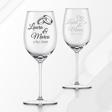 Coppia Di Calici in Vetro Personalizzati Con Incisione Laser – Regalo Originale 