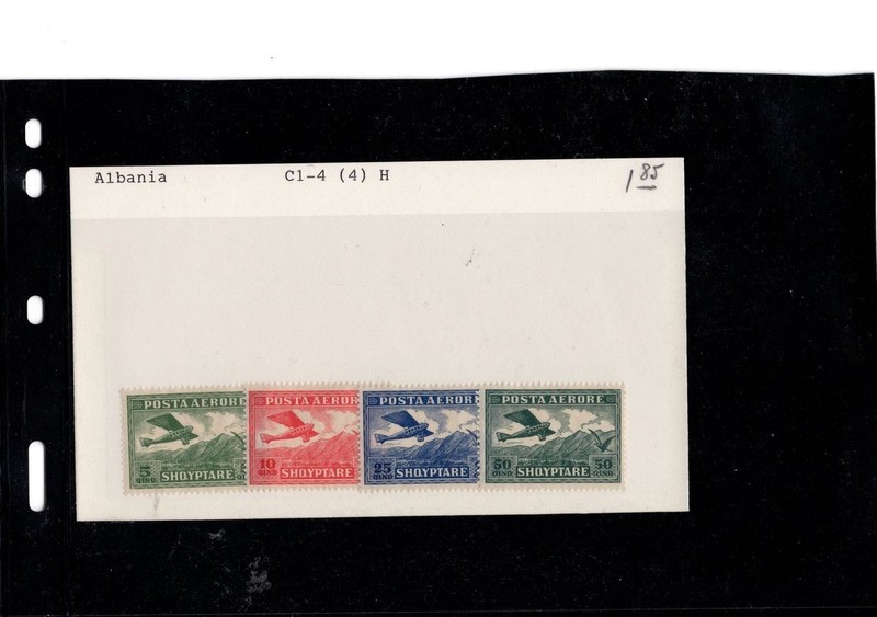 BH GOLDPATH: ALBANIA STAMP, CAT VALUE $1.85, #C1-4 (4) H BHS_001_153_27